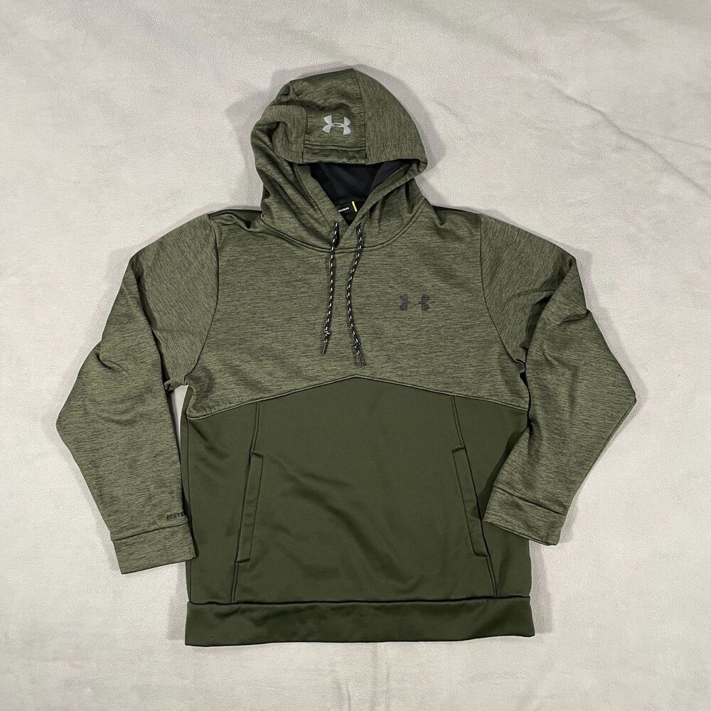 Under Armour Men's Size M Storm Fleece Hoodie Green Loose Fit Cold Gear